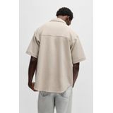 Hugo - Overhemd - Beige - Katoen - Comfortabele Pasvorm - Kent-Stijl Kraag