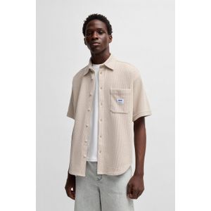 Hugo Boss, Heren, Overhemden, Beige, Maat: S Katoen,