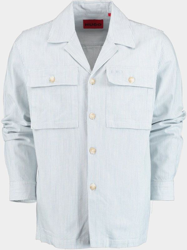 HUGO Red - Overshirt - Blauw - Katoen/Viscose