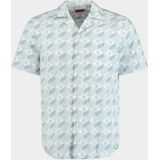 HUGO - Ellino - Casual Overhemd - Blauw - Korte Mouw