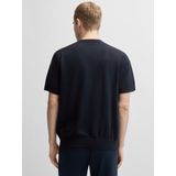 BOSS Knitted T-shirt Kanache Lichtblauw - Maat XXL - Heren - Print T-shirts