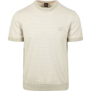 BOSS - Knitted T-shirt Kanache - Beige - Katoen en Kashmir - Korte Mouw