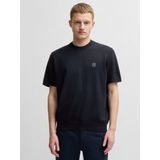 BOSS Orange - Pullover - Blauw - Katoen/Kasjmier