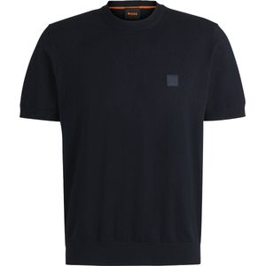 BOSS Orange - Pullover - Blauw - Katoen/Kasjmier