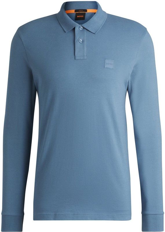 BOSS Orange Polo - Blauw - Katoen/Elastaan