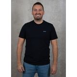 BOSS - Casual T-shirt - Katoen - Zwart - Contrasterend Logo