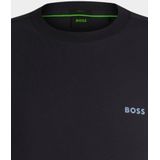 BOSS - Casual T-shirt - Katoen - Zwart - Contrasterend Logo