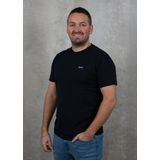 BOSS - Casual T-shirt - Katoen - Zwart - Contrasterend Logo