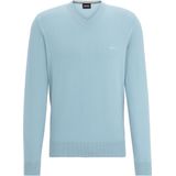 BOSS - Pacello - Gebreide Trui - Lichtblauw - Regular Fit - V-hals