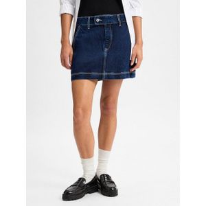 Strokenrok - Effen - Denim - Normale Pasvorm - Kort