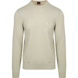 BOSS - Gebreide Trui - Blauw - Katoen/Kasjmier