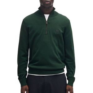 BOSS - Gebreide Trui - Katoen/Kasjmier - Ton-sur-ton Logopatch