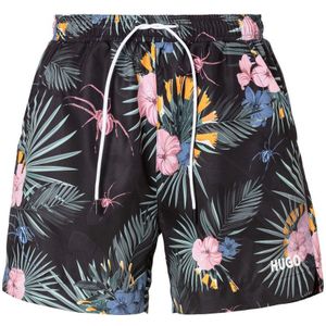 HUGO - CALALA - Zwemshort - Zwart - Tropisch Patroon