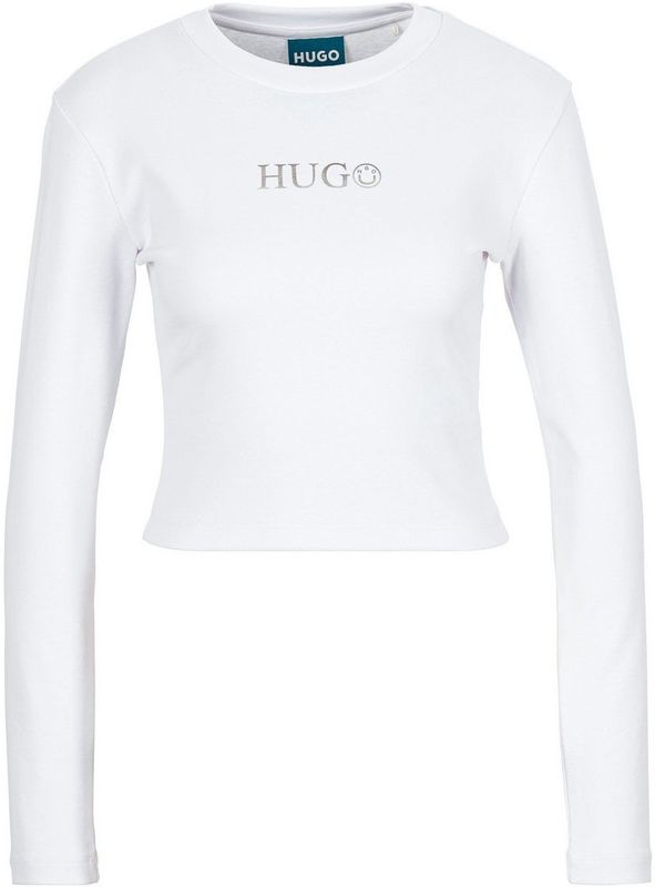 HUGO Blue Langarmshirt Della_B mit Rundhalsausschnitt