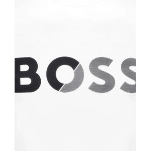 Hugo Boss - Tee Tape Logo - T-shirt - Light Pastel Grey - Katoen Jersey