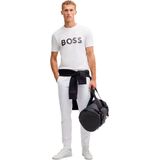 BOSSvoor mannen. 50530990 Gebreid katoenen T-shirt met groot logo
grijs (M), Casual, Korte mouwen