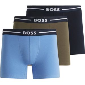 HUGO BOSS Bold - Boxers - Lichtblauw, Donkerblauw, Olijfgroen - 3-Pack