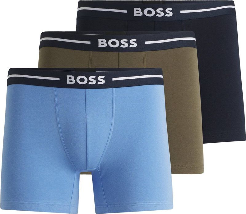 HUGO BOSS Bold - Boxers - Lichtblauw, Donkerblauw, Olijfgroen - 3-Pack
