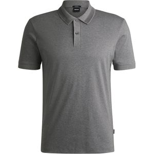 BOSS Phillipson slim fit heren polo, pique, middengrijs