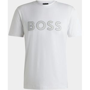 BOSS - T-shirt - Stretchjersey - Zwart - Ronde Hals - Korte Mouwen