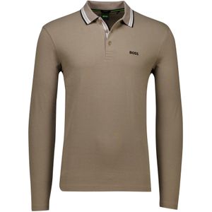 Hugo Boss Plisy polo lange mouwen regular fit bruin