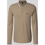 Hugo Boss polo lange mouw bruin