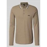Hugo Boss polo lange mouw bruin