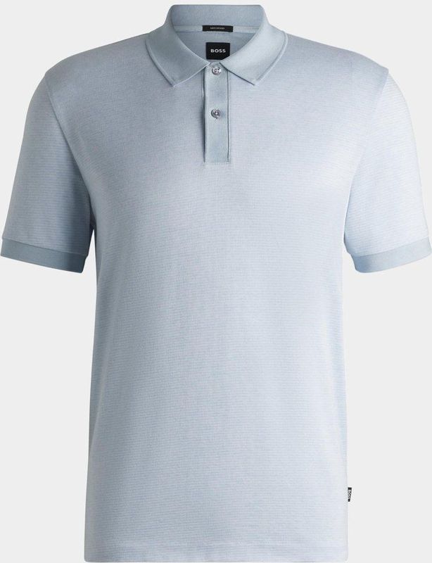 Boss - Poloshirt - Lichtblauw - Katoen - Korte Mouw
