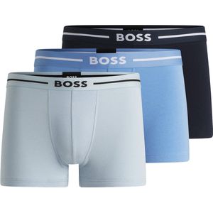 HUGO BOSS - Bold - Boxershorts - Blauw - 3-Pack van Katoen Elastaan