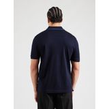 BOSS - Paras - Poloshirt - Donkerblauw - Regular Fit, Korte Mouwen, Pique Weving, Rits Sluiting