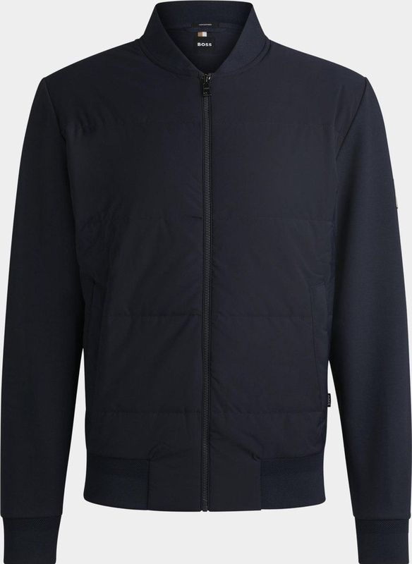 BOSS - Sweatshirt - Grijs - Katoenmix - Gewatteerde Voorkant