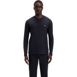 Boss - Waffle Lange Mouw Pyjama T-shirt - Zwart - 60% Katoen 40% Polyester