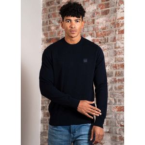 BOSS Orange - Pullover - Blauw - 95% Katoen 5% Kasjmier