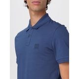 BOSS Orange Polo - Korte Mouw - Blauw - Katoen/Elastaan