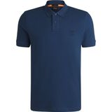 BOSS Orange Polo - Korte Mouw - Blauw - Katoen/Elastaan
