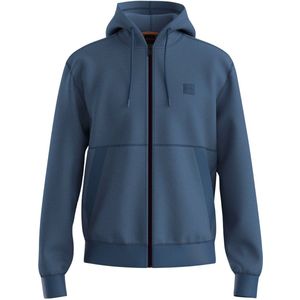 Hugo Boss - Sweatshirt - Blauw - Katoen - Met Capuchon en Borduursel