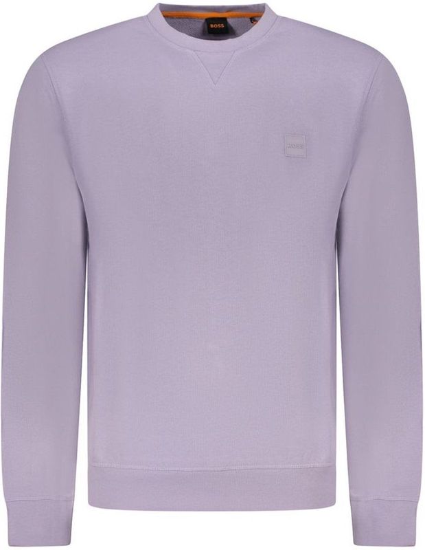 Hugo Boss - Sweatshirt - Paars - Katoen - Ronde Hals - Lange Mouwen