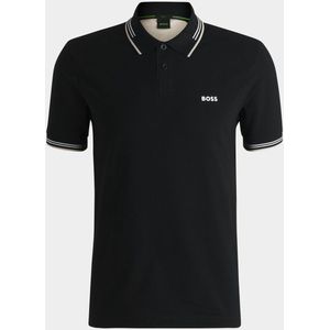 Tipped Collar Polo Shirt - Black