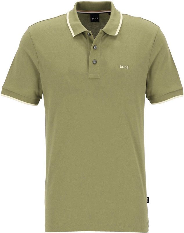 BOSS - Sportieve Polo - Korte Mouwen - Blauw - Piqué - Regular Fit