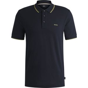 BOSS - Polo - Korte Mouwen - Blauw - Piqué - Regular Fit