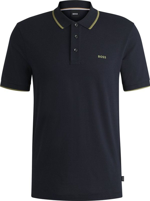 BOSS - Polo - Korte Mouwen - Blauw - Piqué - Regular Fit