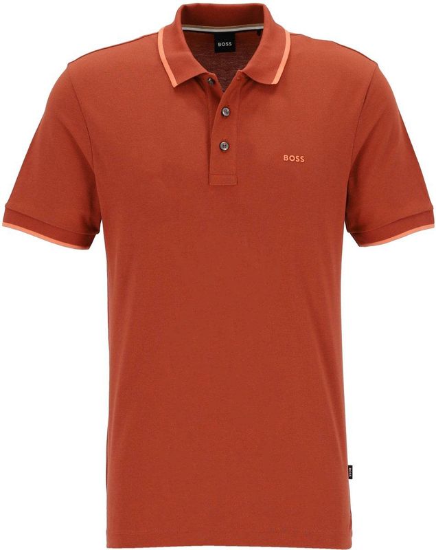 BOSS Parlay regular fit polo, pique, donker oranje