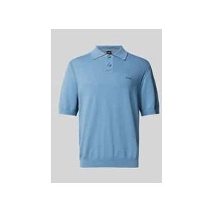Hugo - Blauw Poloshirt Korte Mouw - Heren - Katoen