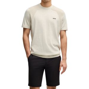 BOSS GREEN - Momentum Lite T24 - Trui - Open Beige - Ronde Hals