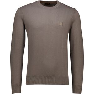 Boss Orange Kanovano trui effen bruin ronde hals normale fit