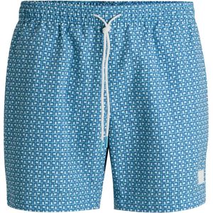 HUGO BOSS - Vibe - Zwembroek - Lichtblauw - Sneldrogend Polyester, Geometrisch Patroon