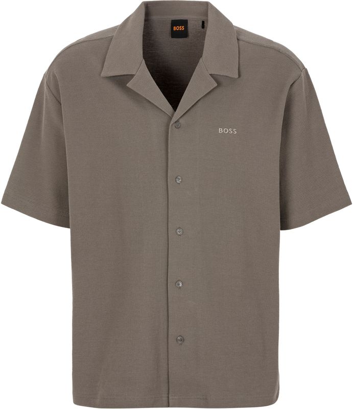 BOSS ORANGE Kurzarmshirt "Pe waffleshirt", mit Ton-in-Ton Logo