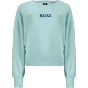 Hugo Boss - Sweater - Turquoise - Katoen - Oversized Pasvorm
