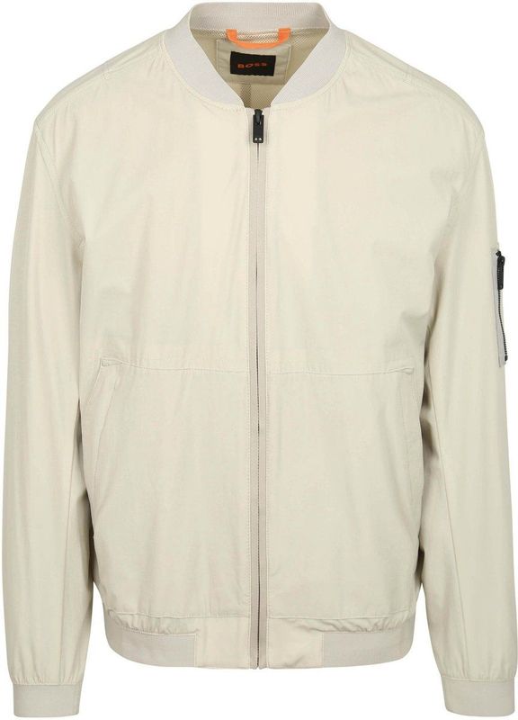 Hugo Boss - Beige Nylon Bomberjack voor Heren met Elastische Taille