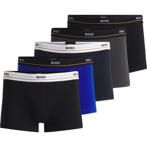 HUGO BOSS - Essential - Boxershorts - Zwart/Grijs/Blauw/Kobalt - 5-Pack, 95% Katoen, 5% Elastaan